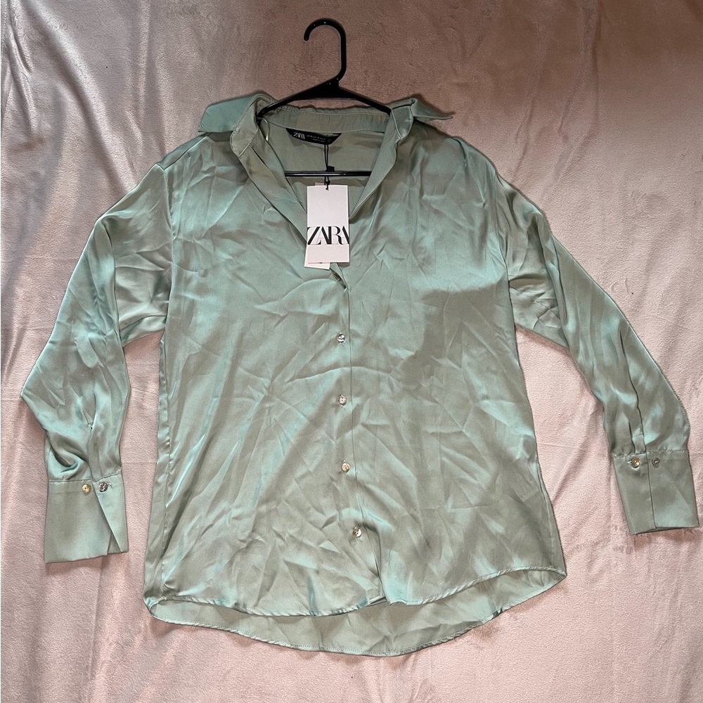 ZARA satin effect shirt